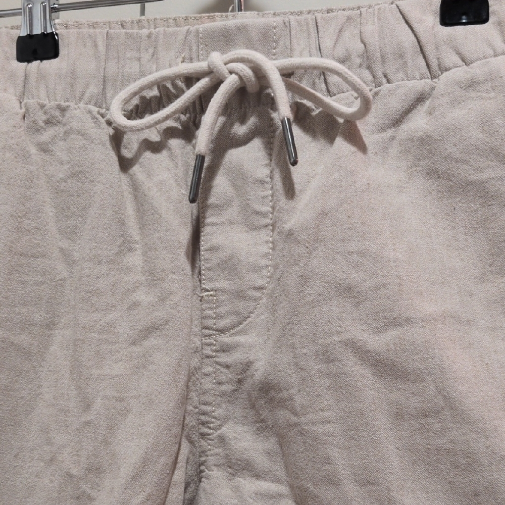 Express Beige Drawstring Linen Shorts Size S